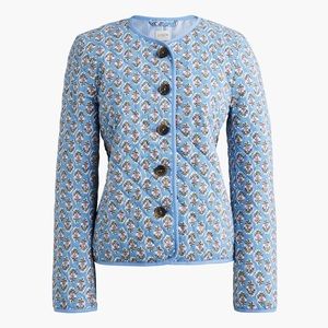 NWT J. Crew Block Print Quilted Jacket Size 8